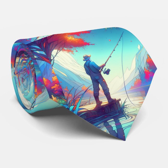 Corbata Hombre Pescando De Pie (Enrollado)