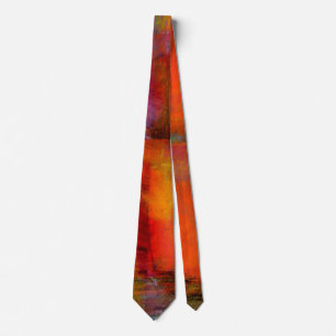 Corbata Hombres abstractos anaranjados quemados del diseñ