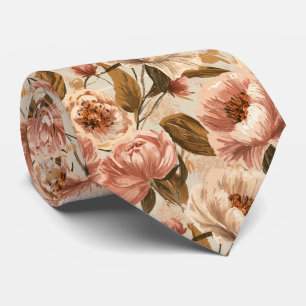 Corbata Hombres de Negocios con Estampado de Peonías Boda