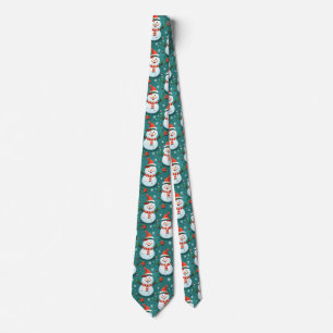 Corbata Hombres de nieve con árbol de Navidad