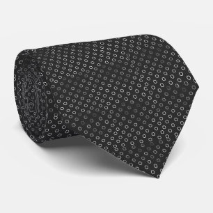 Corbata Hombres Diseñador Círculos en blanco y negro