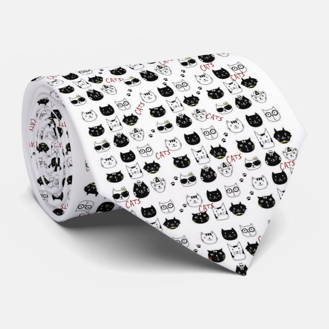 Corbata Hombres Diseñador Gatitos singulares Gatitos (Enrollado)