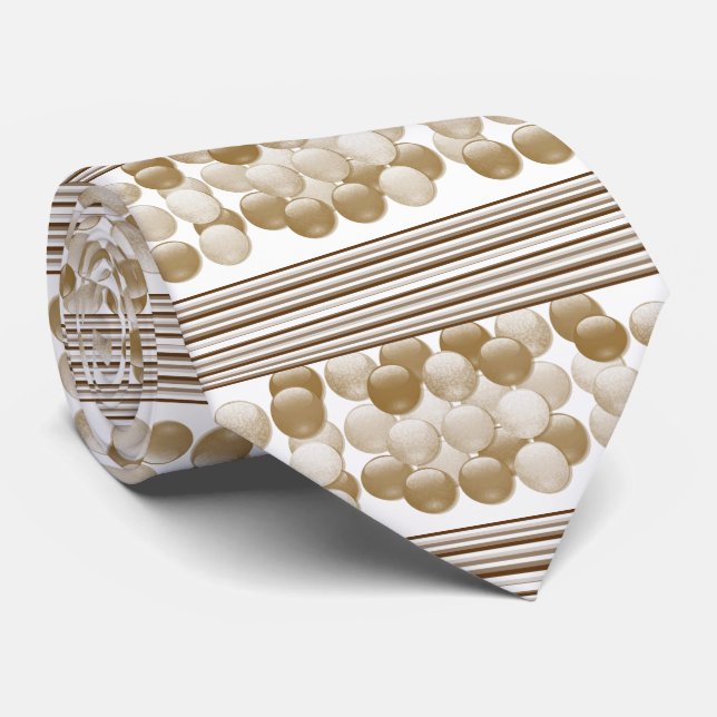 Corbata Hombres Diseñador Ties Beige Stripe (Enrollado)