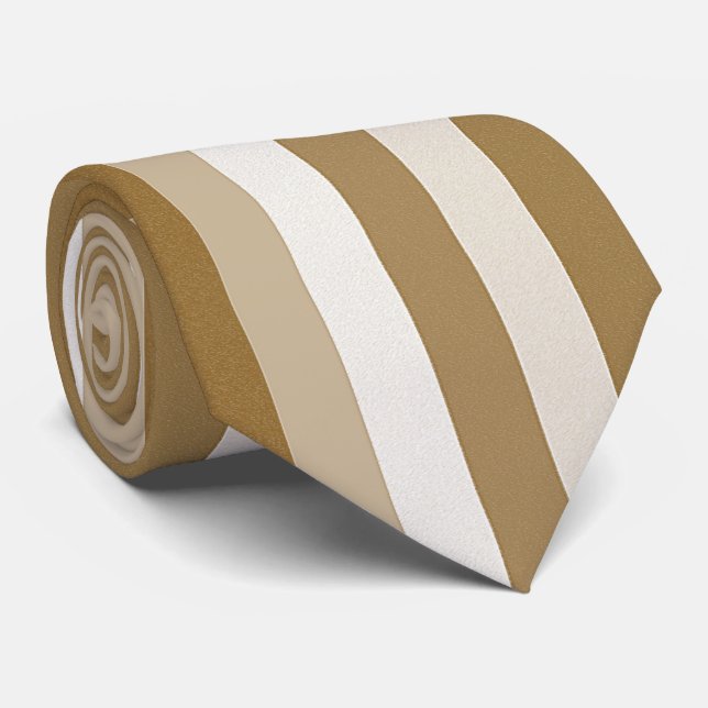 Corbata Hombres Diseñador Ties Beige Stripe (Enrollado)