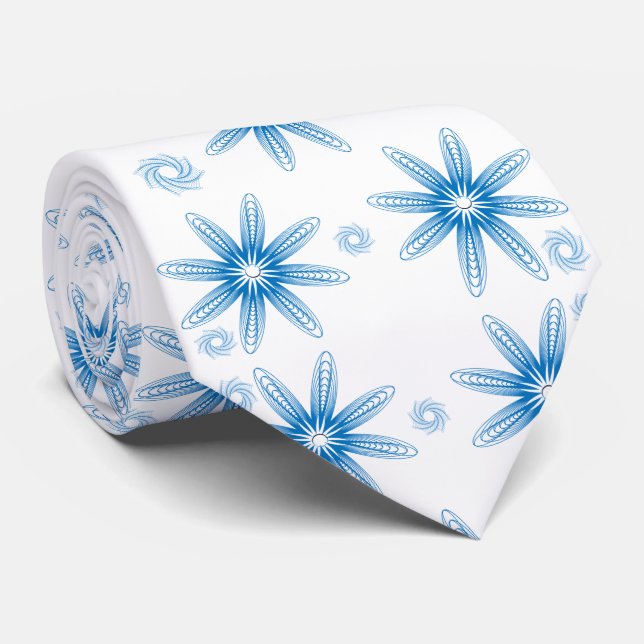 Corbata Hombres Diseñador Ties Blue Floral (Enrollado)