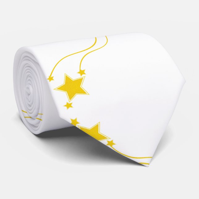 Corbata Hombres diseñadores aíslan estrellas amarillas (Enrollado)