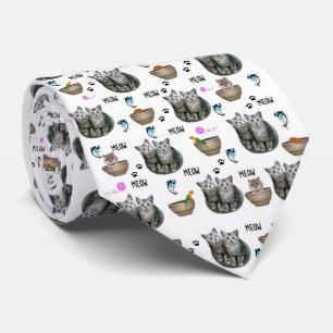 Corbata Hombres diseñadores gatos gatitos mijo