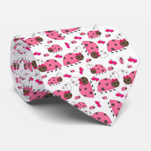 Corbata Hombres Diseñadores Ladybugs Rosa