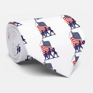 Corbata Hombres minuciosos y bandera americana