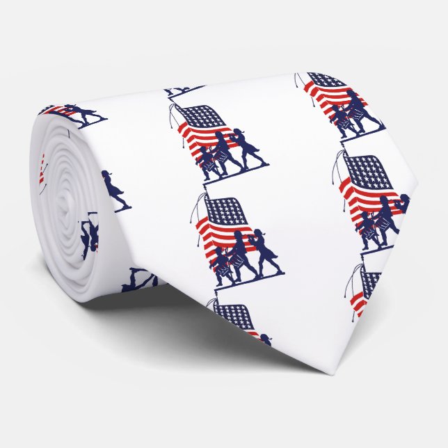 Corbata Hombres minuciosos y bandera americana (Enrollado)