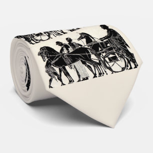 Corbata hombres romanos antiguos y caballos de estampa