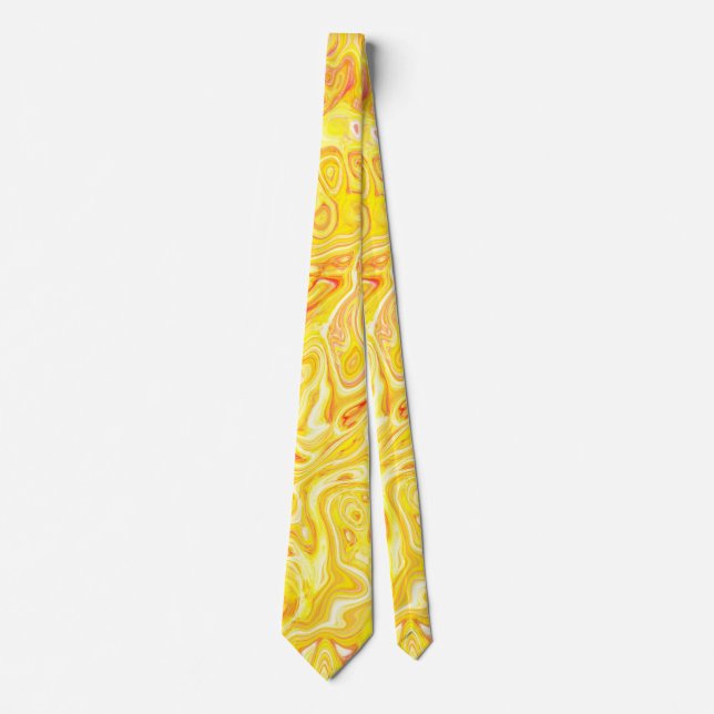 Corbata Honey Lemon Yellow Marble Texture Abstract Liquid (Anverso)