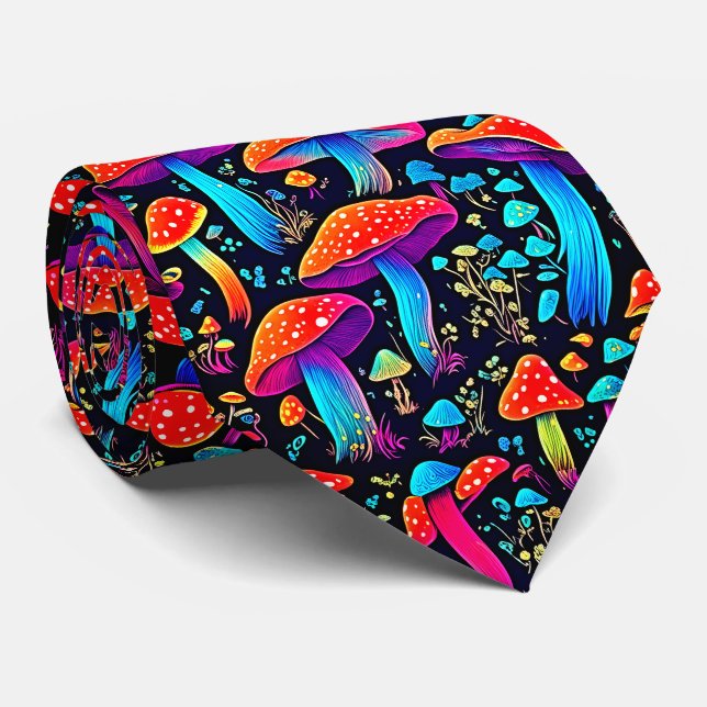Corbata Hongo Bioluminiscente Groovy - Retro (Enrollado)