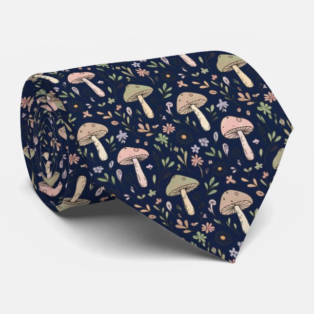 Corbata Hongo Navy Oscuro Malhumorado | Padrinos de Boda F (Enrollado)