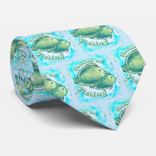Corbata Hooked On Fishing  (Enrollado)
