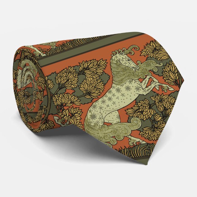 Corbata Horse Medieval Arts Crafts Nouveau  (Enrollado)