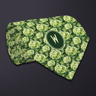 Corbata Hortensias Verdes Floral
