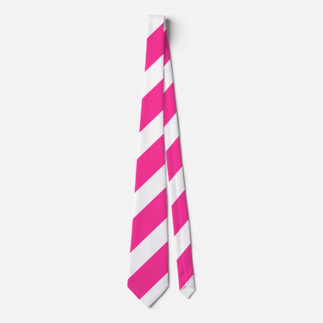 Corbata Hot Pink and White Stripes (Anverso)