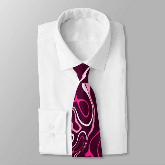 Corbata Hot pink damascus abstract swirls cool pattern (Atado)