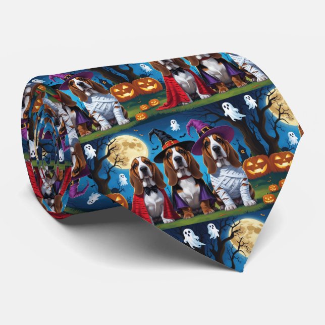 Corbata Hound Hound Dogs Pumpkin Halloween Funny (Enrollado)