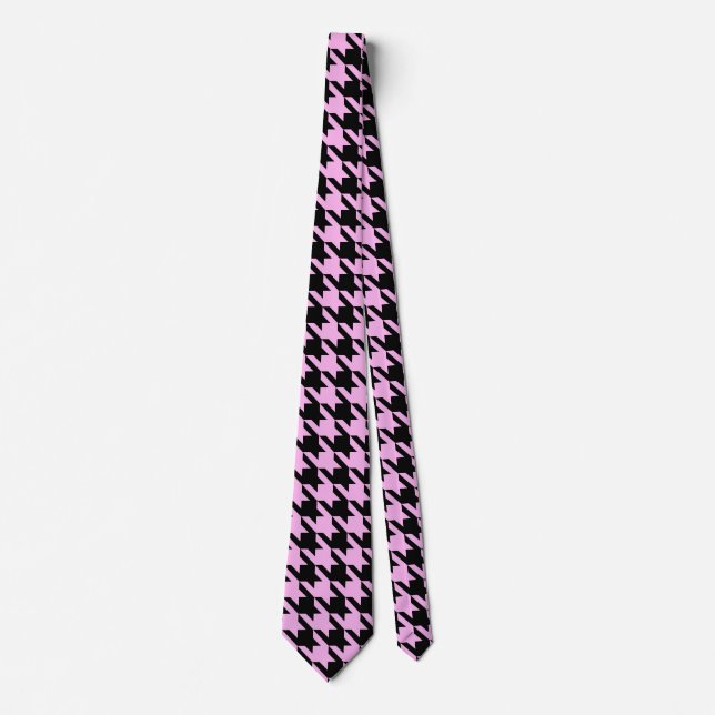 Corbata Houndstap rosa y negro (Anverso)