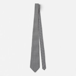 Corbata Houndstooth blanco y negro