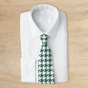 Corbata Houndstoth Green y White