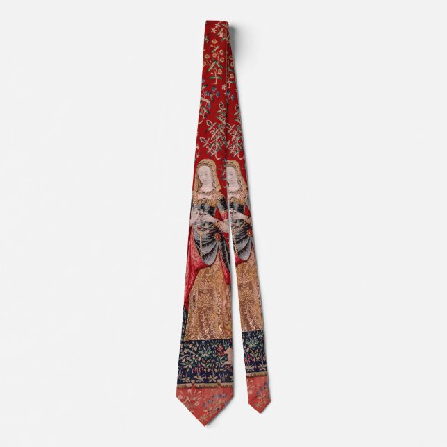 Corbata Huele a Tapiz Medieval Lady y Unicorn (Anverso)