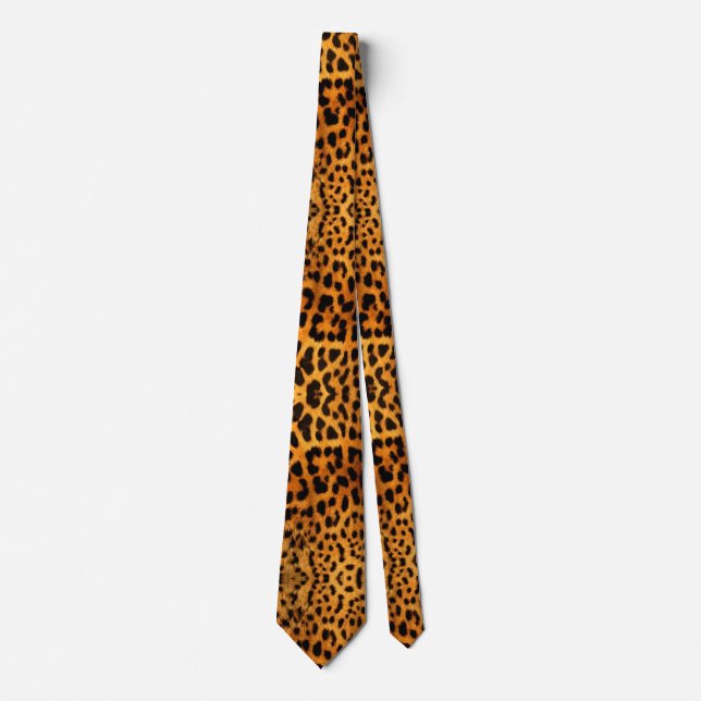 Corbata huella de leopardo animal safari tribal de moda (Anverso)