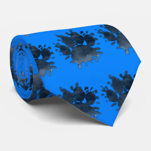 Corbata Huella de pata de perro acuarela Canina Azul
