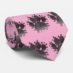 Corbata Huella de pata de perro acuarela Pata canina rosa