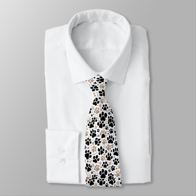 Corbata Huella Única de Pata de Perro  (Atado)