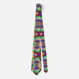 Corbata Huellas de paw de perro arcoiris Tie