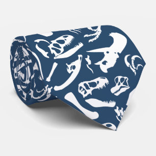 Corbata Huesos de dinosaurio (azules)