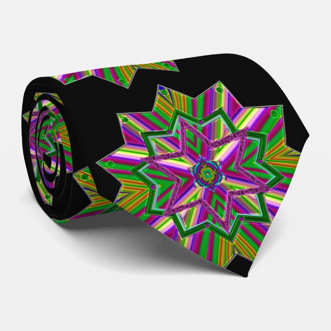Corbata Huesos de joyas de Mardi Gras en el cuello negro (Enrollado)