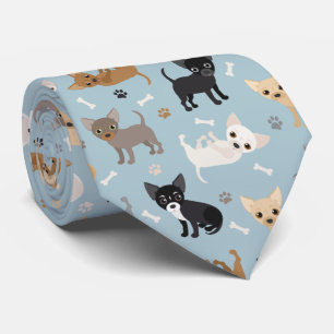 Corbata Huesos y patas de Chihuahua azul