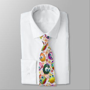 Corbata Huevos de Pascua de dibujos animados lindos y dive