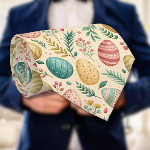 Corbata Huevos de Pascua Vintage con Capullos Florales