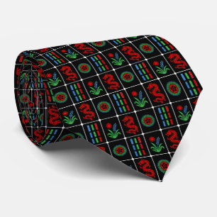 Corbata Huge Mahjong Tiles #4 Rojo Verde Azul Negro