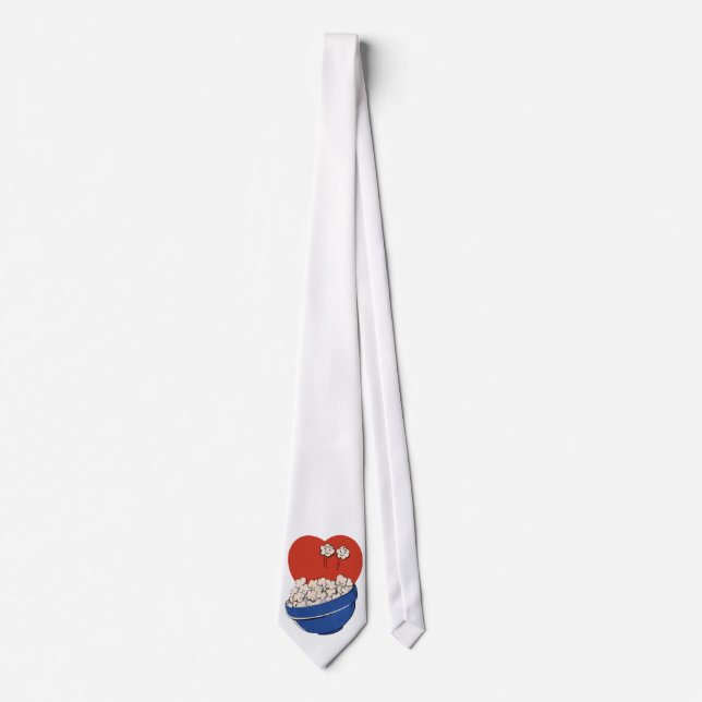 Corbata Humor Retro Adorable, ¡Tazón de Palomitas para el  (Anverso)