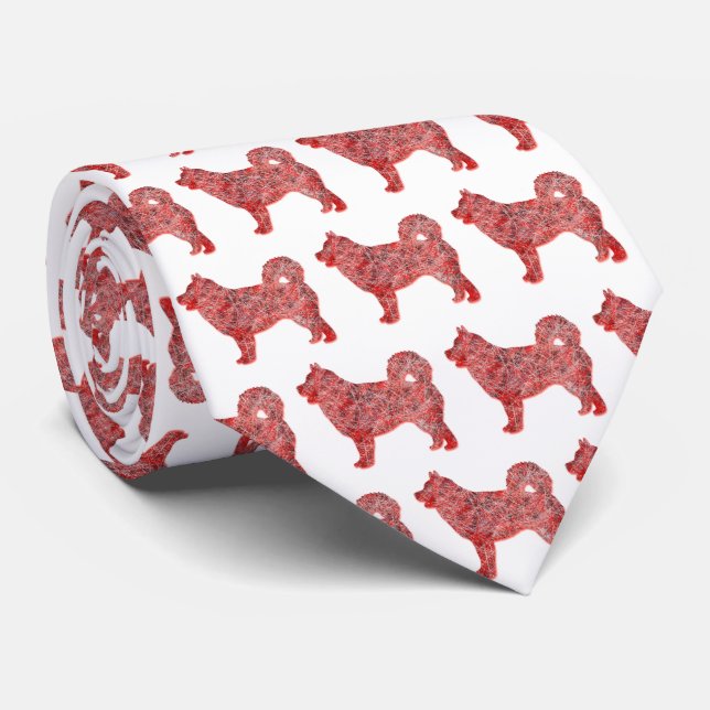 Corbata Husky Siberian Dog Navidades Silhouette Cuello Bla (Enrollado)