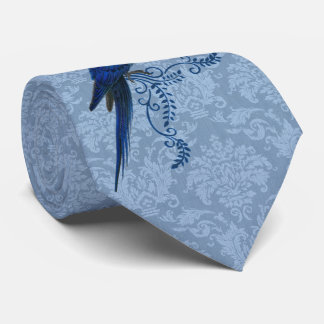 Corbata Hyacinin Macaw Parrot con Damasco Azul