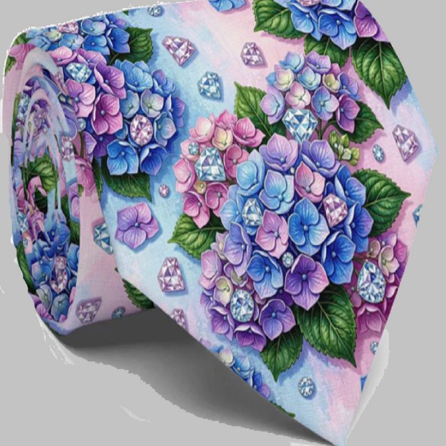 Corbata Hydrangeas & Diamonds | Cuello para Boda y Eventos (Subido por el creador)