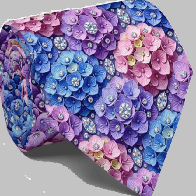 Corbata Hydrangeas & Diamonds | Cuello para Boda y Eventos (Subido por el creador)