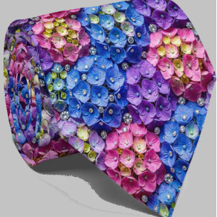 Corbata Hydrangeas & Diamonds Cuello para Boda y Eventos
