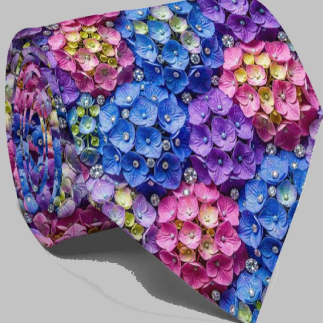 Corbata Hydrangeas & Diamonds | Cuello para Boda y Eventos (Subido por el creador)