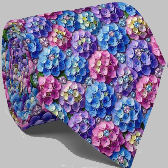 Corbata Hydrangeas & Diamonds | Cuello para Boda y Eventos (Subido por el creador)
