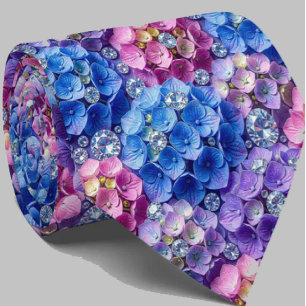 Corbata Hydrangeas & Diamonds   Cuello para Boda y Eventos