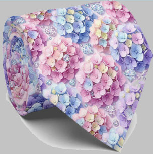 Corbata Hydrangeas & Diamonds   Cuello para Boda y Eventos