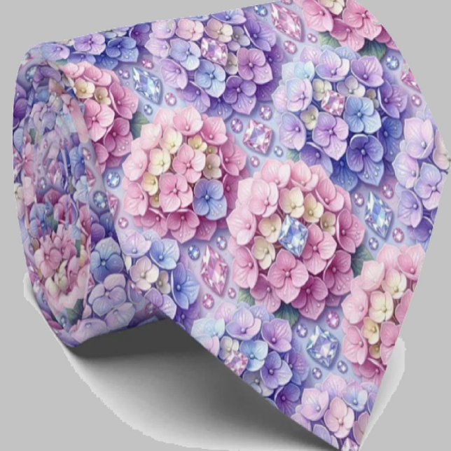 Corbata Hydrangeas & Diamonds | Cuello para Boda y Eventos (Subido por el creador)